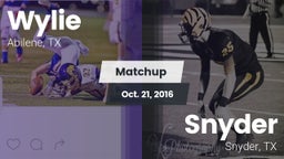 Matchup: Wylie  vs. Snyder  2016