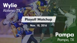 Matchup: Wylie  vs. Pampa  2016