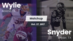 Matchup: Wylie  vs. Snyder  2017