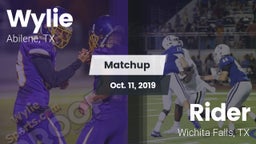 Matchup: Wylie  vs. Rider  2019