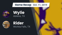 Recap: Wylie  vs. Rider  2019