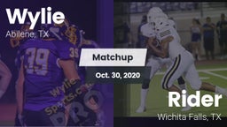 Matchup: Wylie  vs. Rider  2020