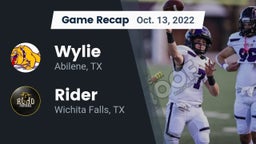 Recap: Wylie  vs. Rider  2022
