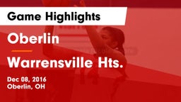 Oberlin  vs Warrensville Hts.  Game Highlights - Dec 08, 2016