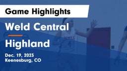 Weld Central  vs Highland  Game Highlights - Dec. 19, 2023