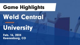 Weld Central  vs University  Game Highlights - Feb. 16, 2024