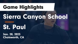 Sierra Canyon School vs St. Paul  Game Highlights - Jan. 28, 2023
