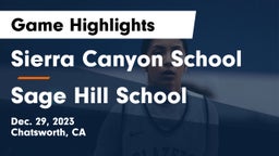 Sierra Canyon School vs Sage Hill School Game Highlights - Dec. 29, 2023