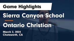 Sierra Canyon School vs Ontario Christian  Game Highlights - March 2, 2024
