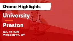University  vs Preston  Game Highlights - Jan. 12, 2023