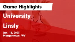 University  vs Linsly  Game Highlights - Jan. 16, 2023