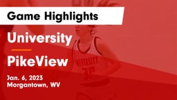 University  vs PikeView  Game Highlights - Jan. 6, 2023