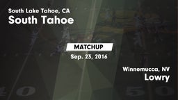 Matchup: South Tahoe High vs. Lowry  2016