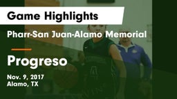 Pharr-San Juan-Alamo Memorial  vs Progreso  Game Highlights - Nov. 9, 2017