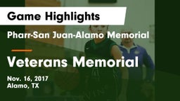 Pharr-San Juan-Alamo Memorial  vs Veterans Memorial  Game Highlights - Nov. 16, 2017