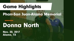 Pharr-San Juan-Alamo Memorial  vs Donna North  Game Highlights - Nov. 30, 2017
