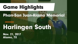 Pharr-San Juan-Alamo Memorial  vs Harlingen South  Game Highlights - Nov. 21, 2017