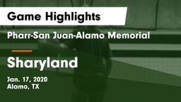 Pharr-San Juan-Alamo Memorial  vs Sharyland Game Highlights - Jan. 17, 2020