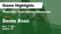 Pharr-San Juan-Alamo Memorial  vs Santa Rosa  Game Highlights - Dec. 7, 2021