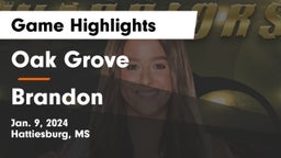 Oak Grove  vs Brandon  Game Highlights - Jan. 9, 2024