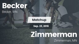 Matchup: Becker  vs. Zimmerman  2016