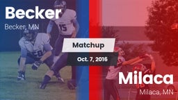 Matchup: Becker  vs. Milaca  2016