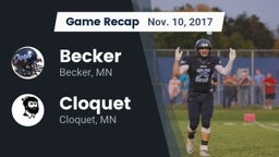 Recap: Becker  vs. Cloquet  2017