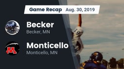 Recap: Becker  vs. Monticello  2019