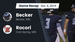 Recap: Becker  vs. Rocori  2019