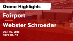 Fairport  vs Webster Schroeder  Game Highlights - Dec. 20, 2018