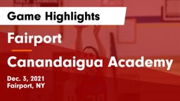 Fairport  vs Canandaigua Academy  Game Highlights - Dec. 3, 2021