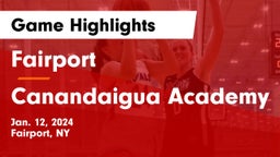 Fairport  vs Canandaigua Academy  Game Highlights - Jan. 12, 2024