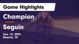 Champion  vs Seguin  Game Highlights - Jan. 12, 2024