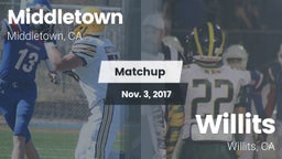 Matchup: Middletown High Scho vs. Willits  2017