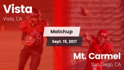 Matchup: Vista  vs. Mt. Carmel  2017