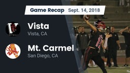 Recap: Vista  vs. Mt. Carmel  2018