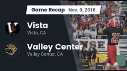 Recap: Vista  vs. Valley Center  2018