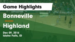 Bonneville  vs Highland  Game Highlights - Dec 09, 2016