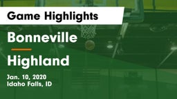 Bonneville  vs Highland  Game Highlights - Jan. 10, 2020