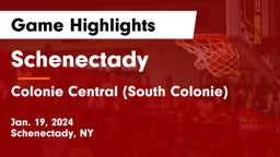 Schenectady  vs Colonie Central  (South Colonie) Game Highlights - Jan. 19, 2024