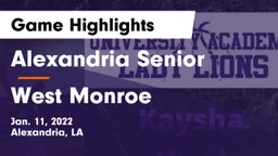 Alexandria Senior  vs West Monroe  Game Highlights - Jan. 11, 2022