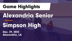 Alexandria Senior  vs Simpson High Game Highlights - Dec. 29, 2023