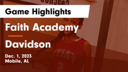 Faith Academy  vs Davidson  Game Highlights - Dec. 1, 2023