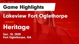 Lakeview Fort Oglethorpe  vs Heritage  Game Highlights - Jan. 18, 2020