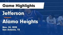 Jefferson  vs Alamo Heights  Game Highlights - Nov. 24, 2020
