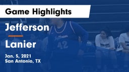 Jefferson  vs Lanier  Game Highlights - Jan. 5, 2021