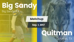 Matchup: Big Sandy High vs. Quitman  2017