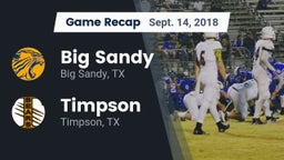 Recap: Big Sandy  vs. Timpson  2018