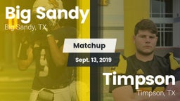 Matchup: Big Sandy High vs. Timpson  2019
