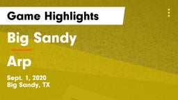 Big Sandy  vs Arp Game Highlights - Sept. 1, 2020